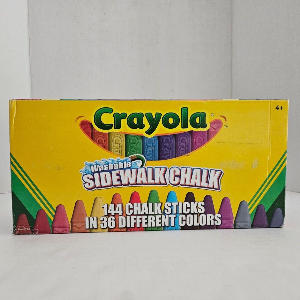 Crayola Washable Sidewalk Chalk 144 Pieces 36 Different Colors New Sealed